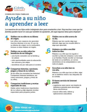 Screen shot of literacy tip sheet