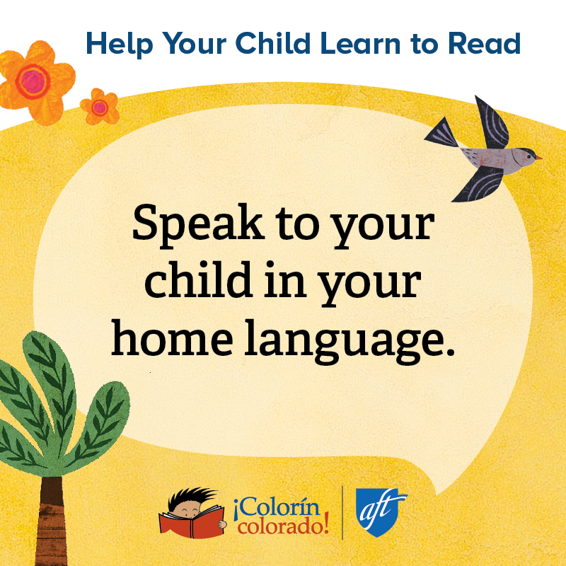 Speak to your child in your home language
