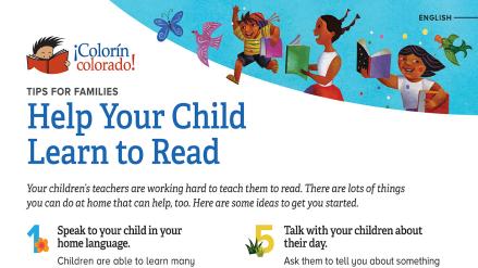 A tip sheet for helping your child learn to read